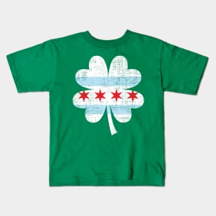 Chicago Flag Shamrock St Patrick's Day Kids T-Shirt